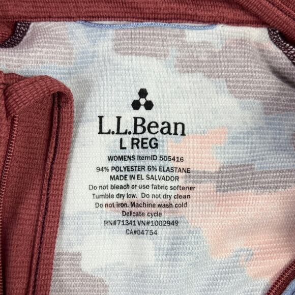 L.L.Bean Quarter Zip Midweight Base Layer Size Large - Picture 3 of 5